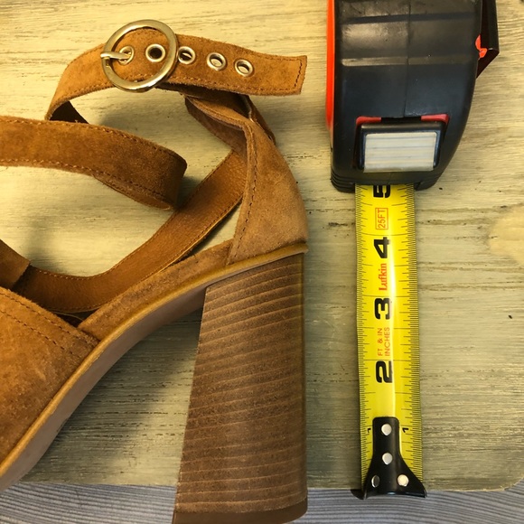 NWT Christian Di Riccio Brown Suede Black Heel Double Ankle Strap Heels 38 - Picture 11 of 11